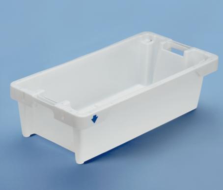 Přepravka 8165 bílá, OÚ, uzavřená, otočně stohovatelná, bez odtokových otvorů, 40 l